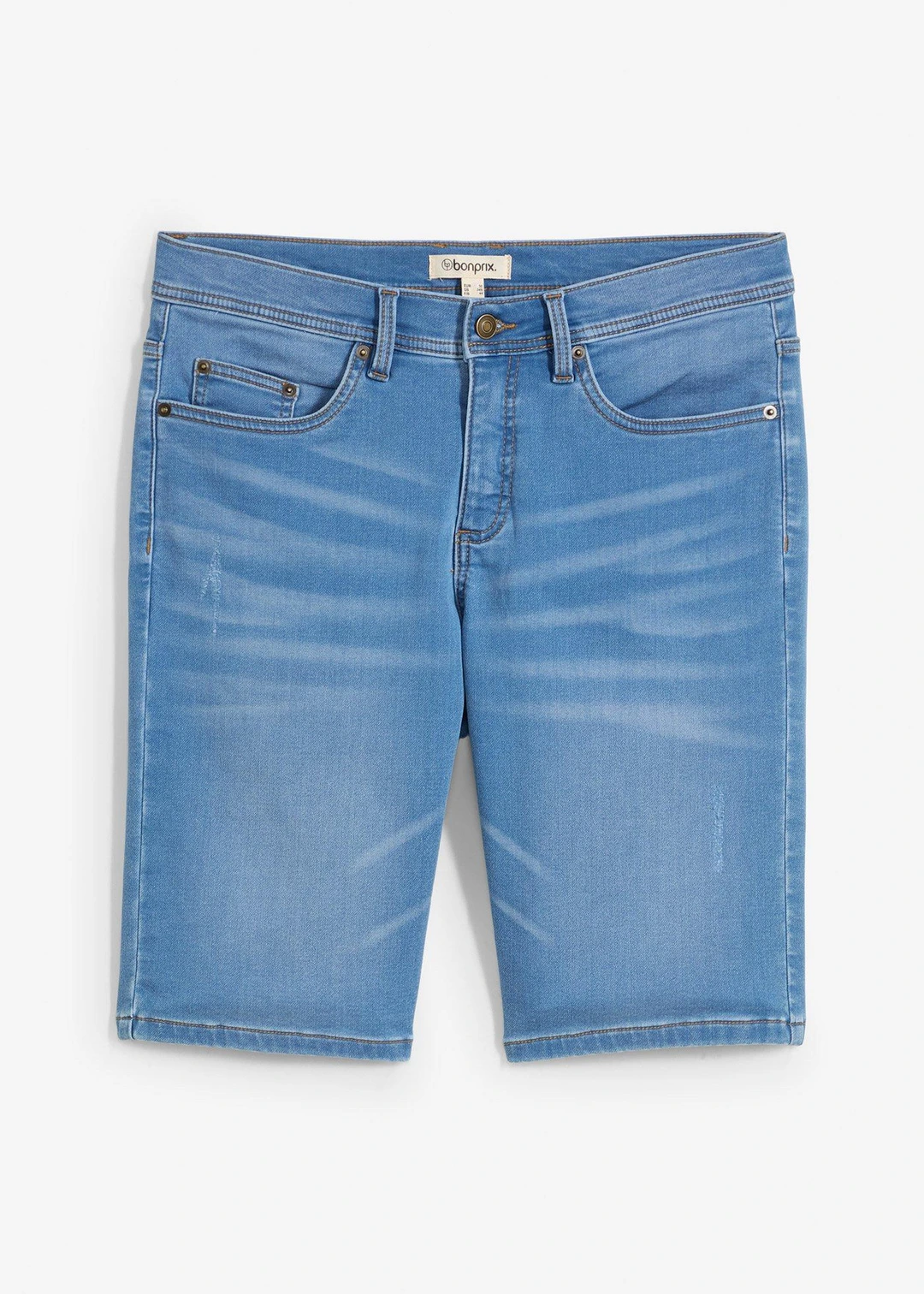 Bermuda en sweat effet jean, coupe ventre confort, regular