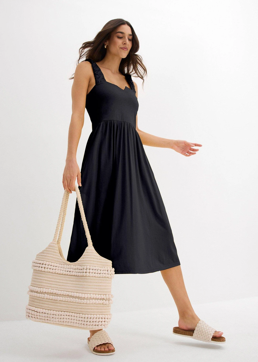 Robe légèrement évasée en jersey coton et viscose - 2