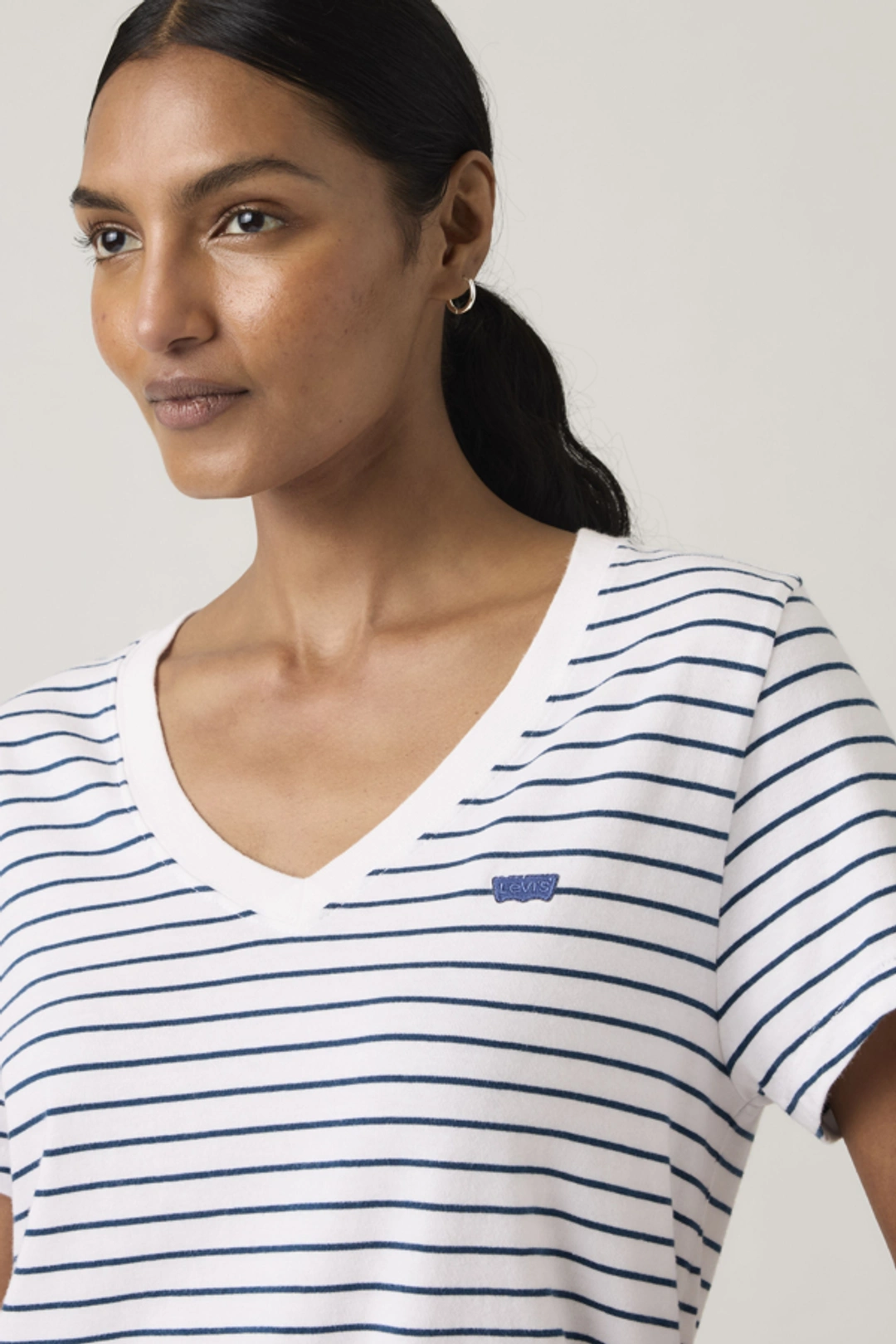 Levi's T Shirt En Coton Col V Favorite - Femme - Vert / Deep Depths - XS - 2