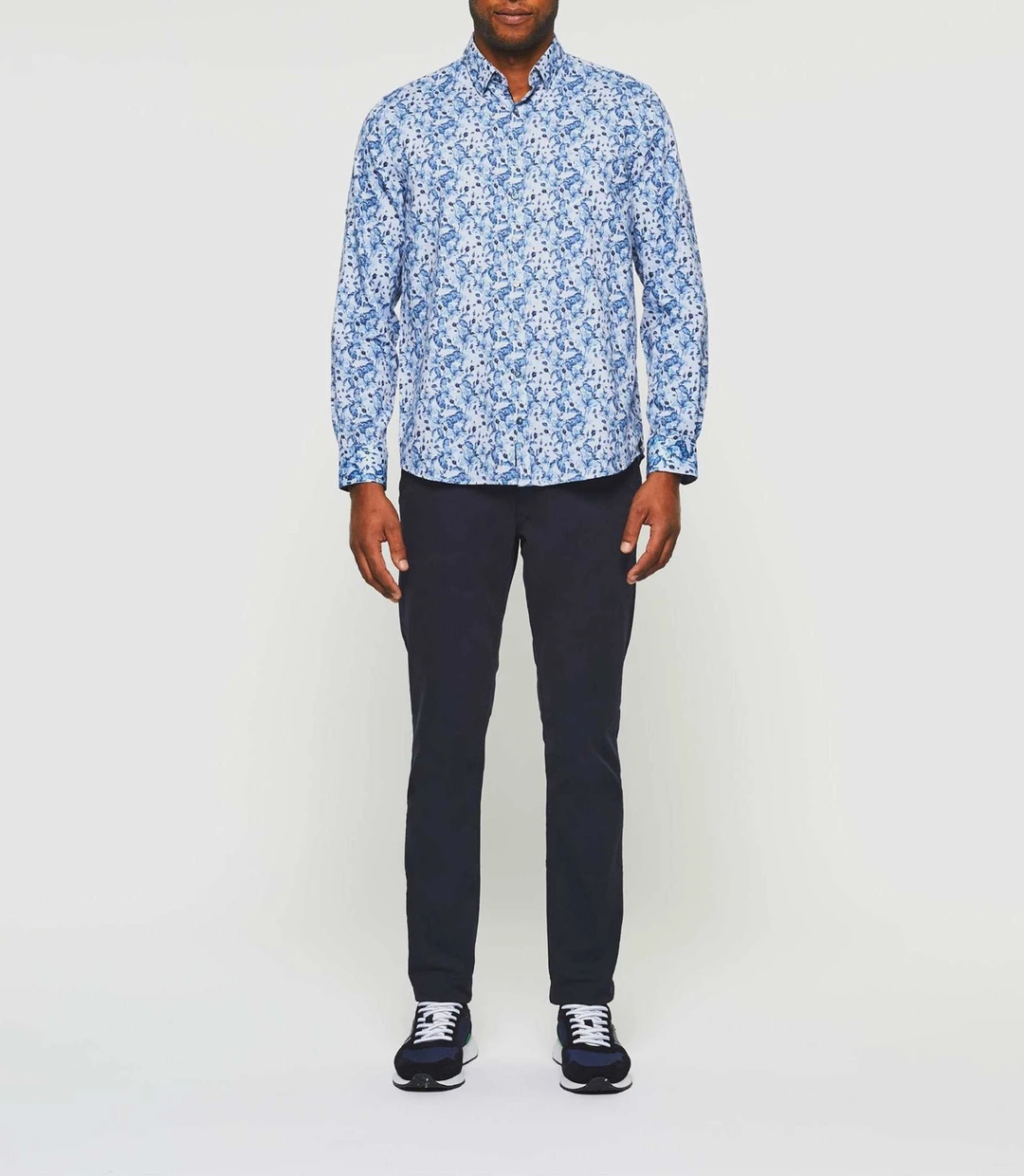 IZAC - Chemise casual à imprimé bleu ''Kiti''