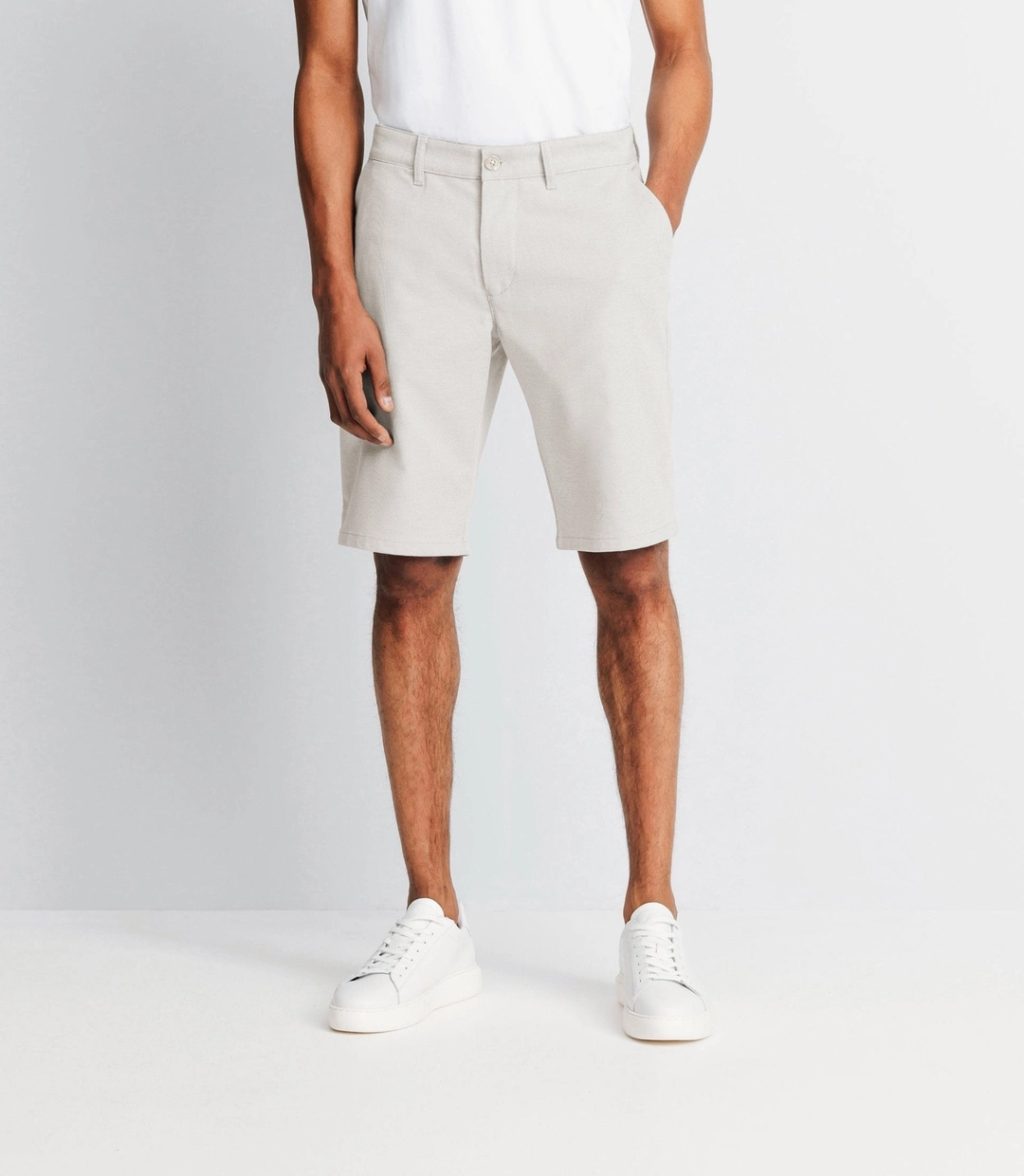 IZAC - Bermuda armuré beige clair