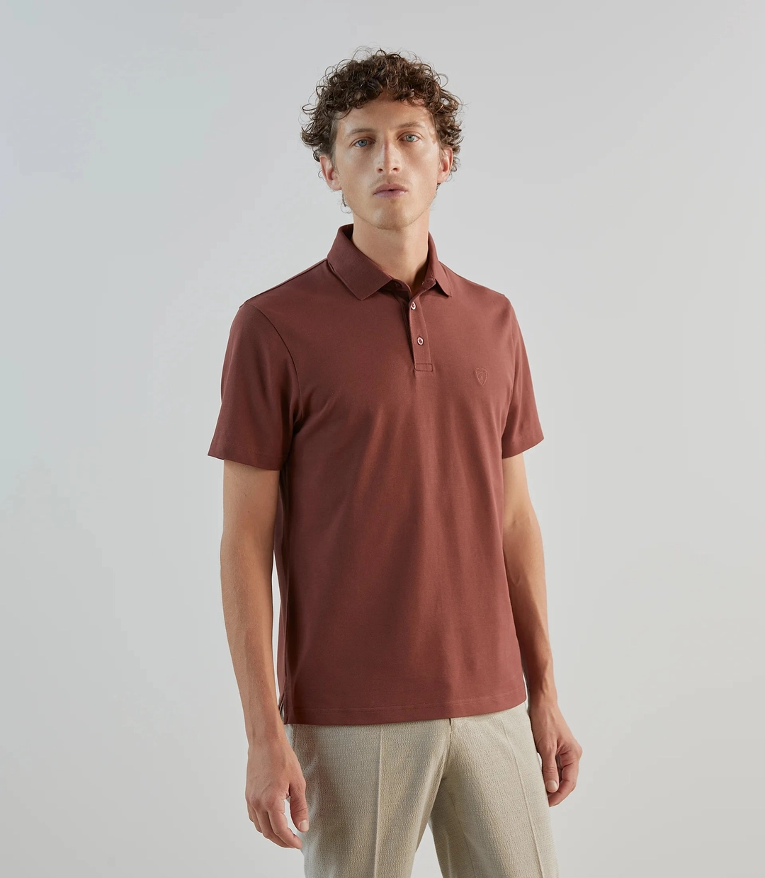 IZAC - Polo piqué rouge bordeaux