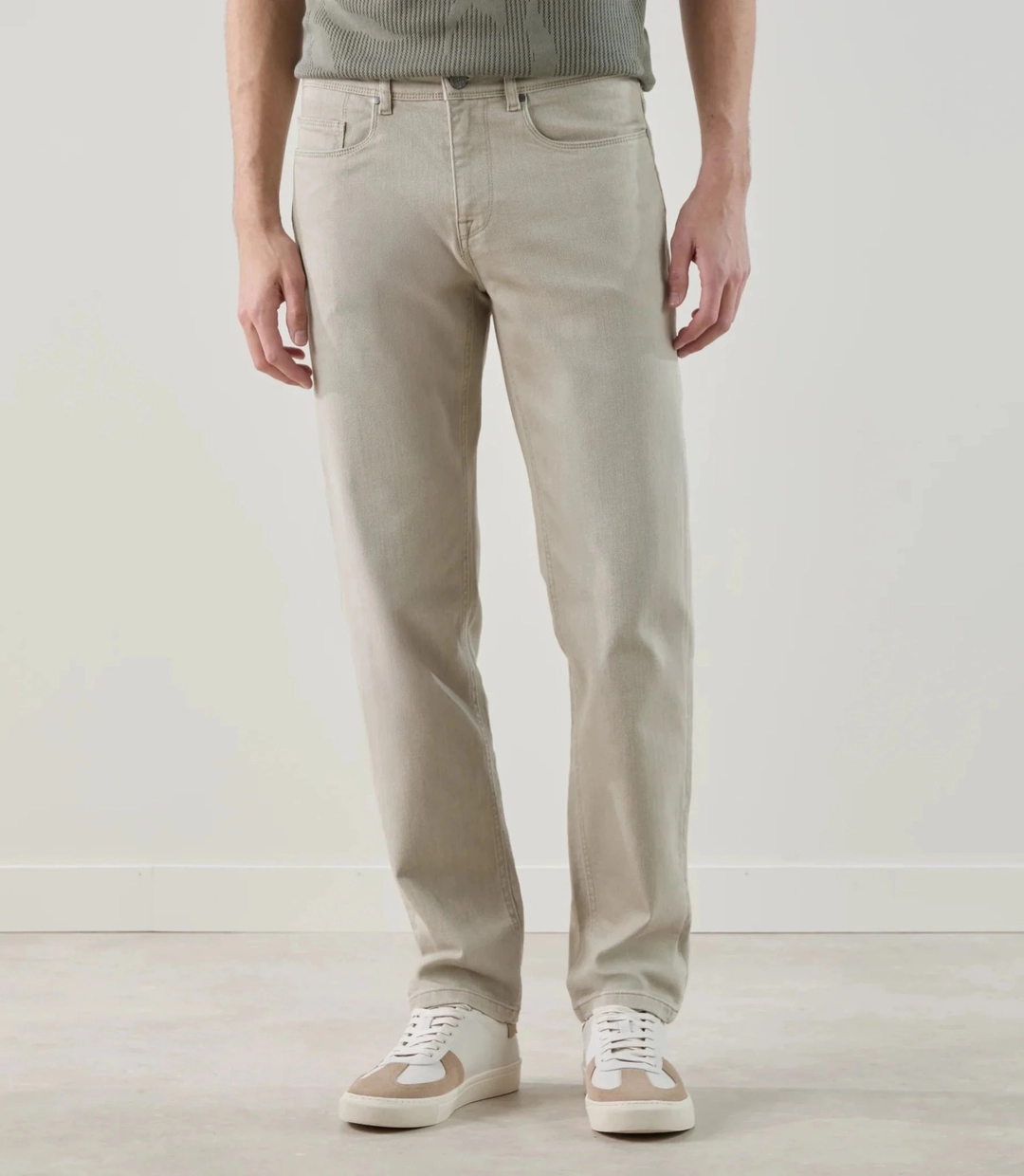 IZAC - Jean 5 poches beige