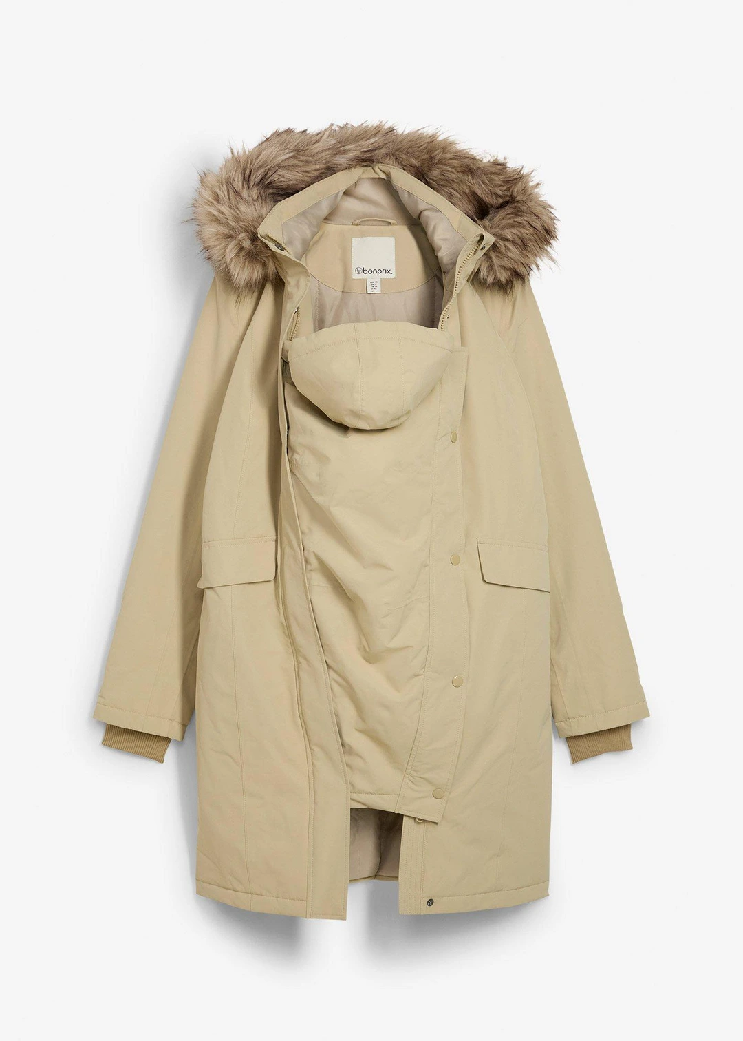 Manteau de grossesse 3-en-1 coupe-vent et imperméable avec fonction portage