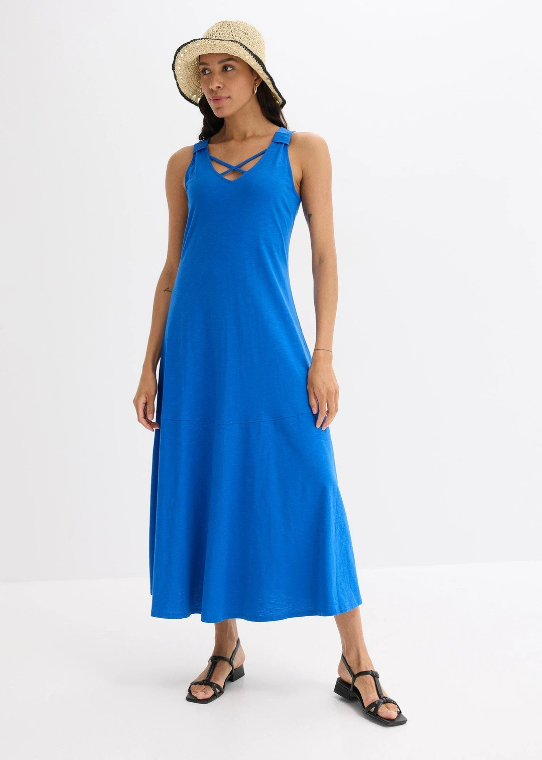 Robe longue 100% coton à bretelles - 2
