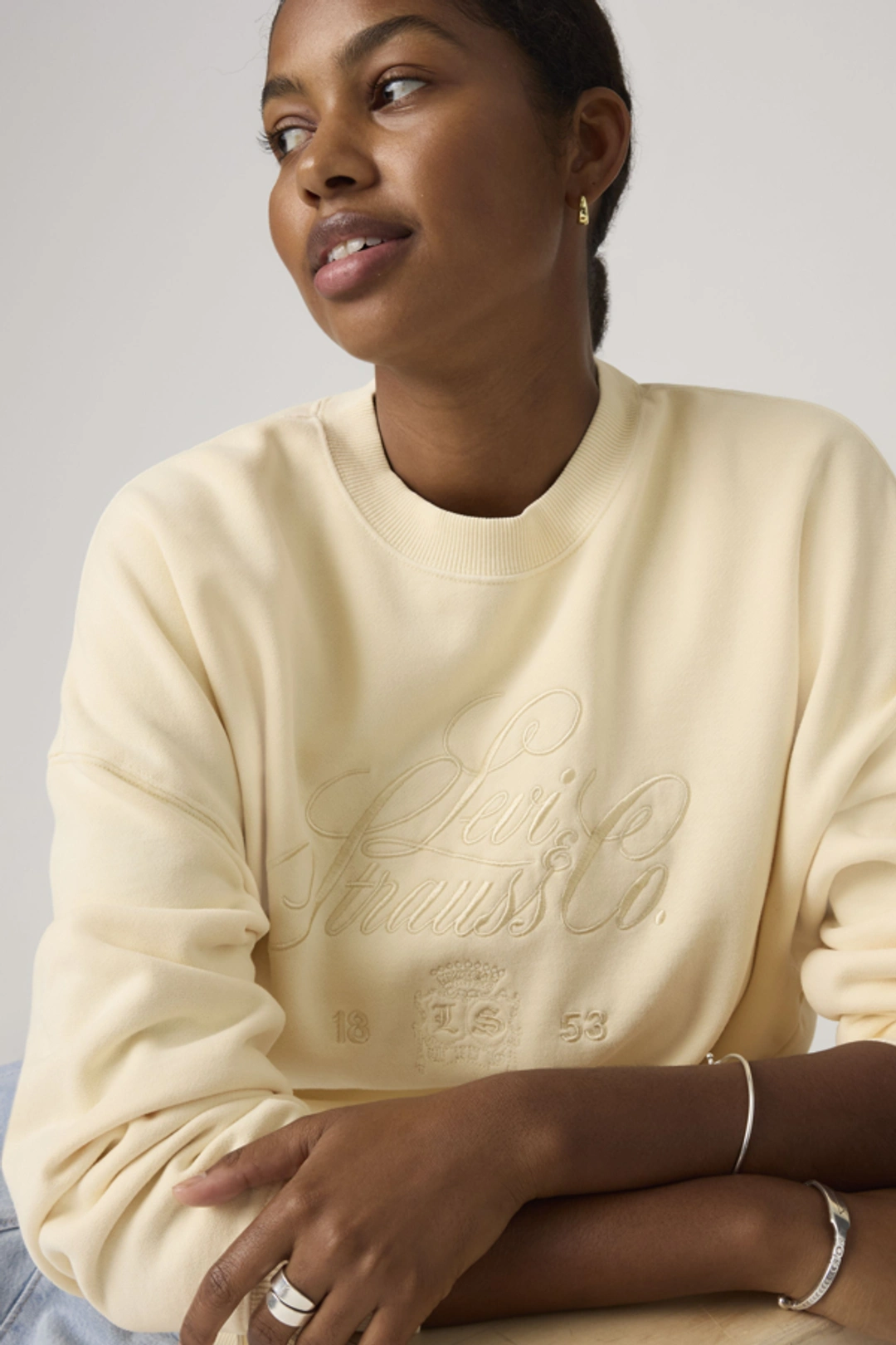 Levi's Sweat Shirt Col Rond Graphique Vintage Oversized - Femme - Bleu / Sunshine Blue - XS - 2