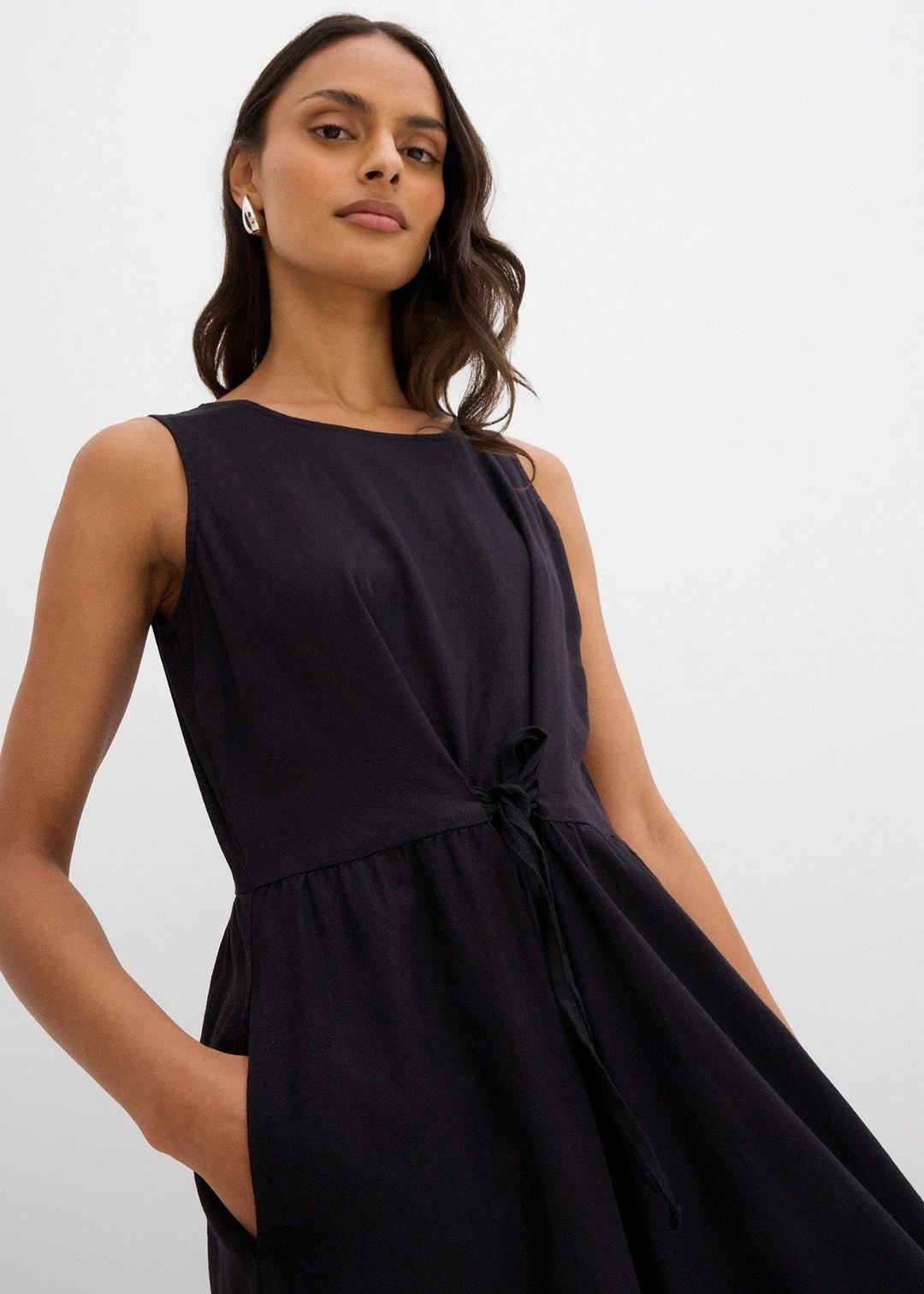 Robe longue en léger mélange de lin et viscose - 3
