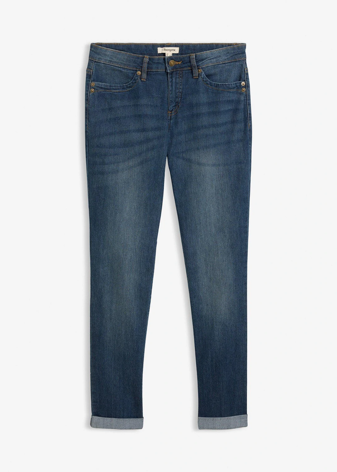 Jean droit taille mi-haute, extensible