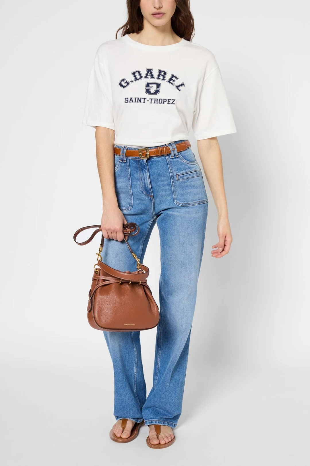 T-shirt en coton à inscription - Ecru