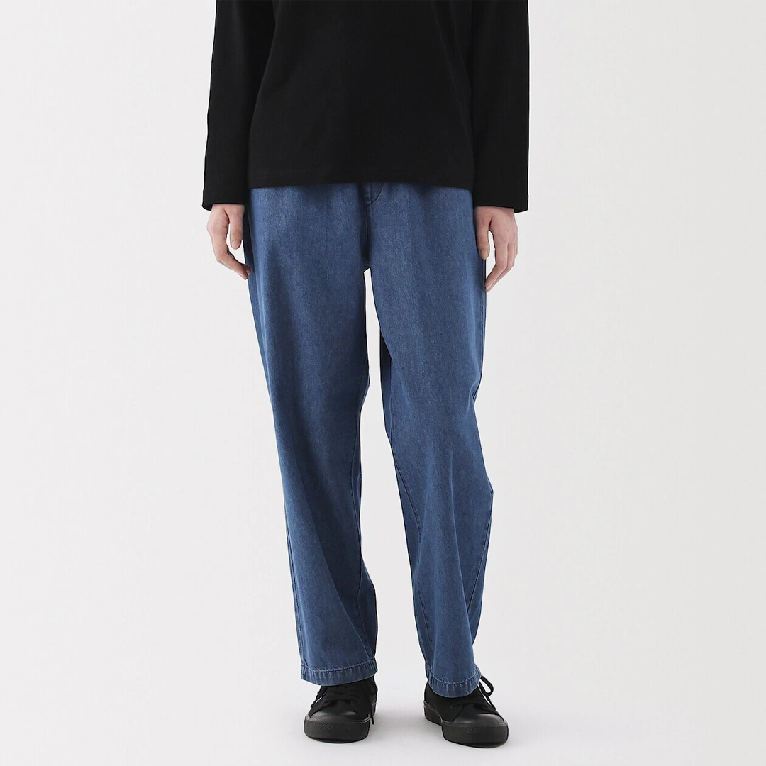 Pantalon coupe confortable en denim de coton pour femme