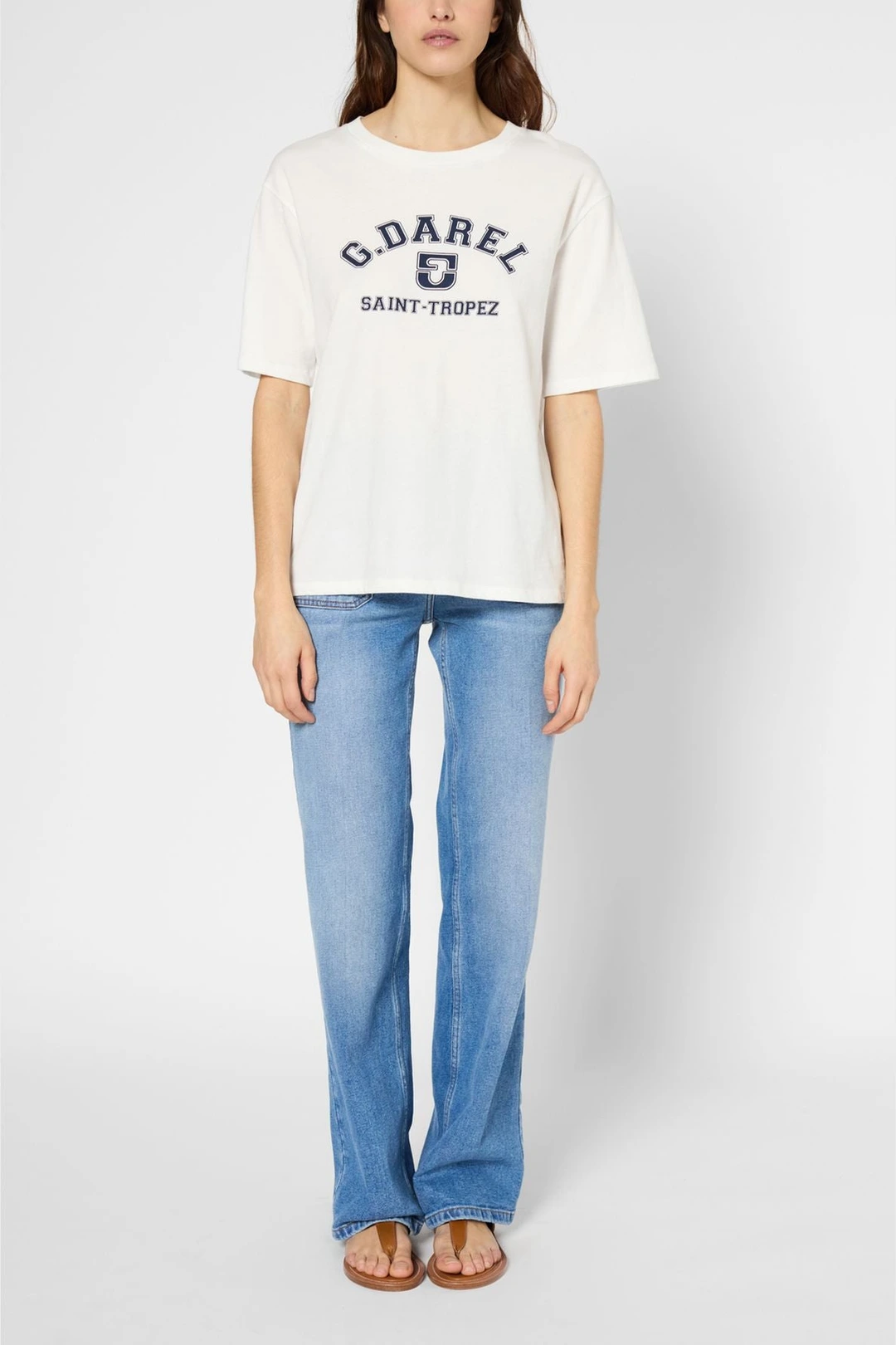 T-shirt en coton à inscription - Ecru - 5