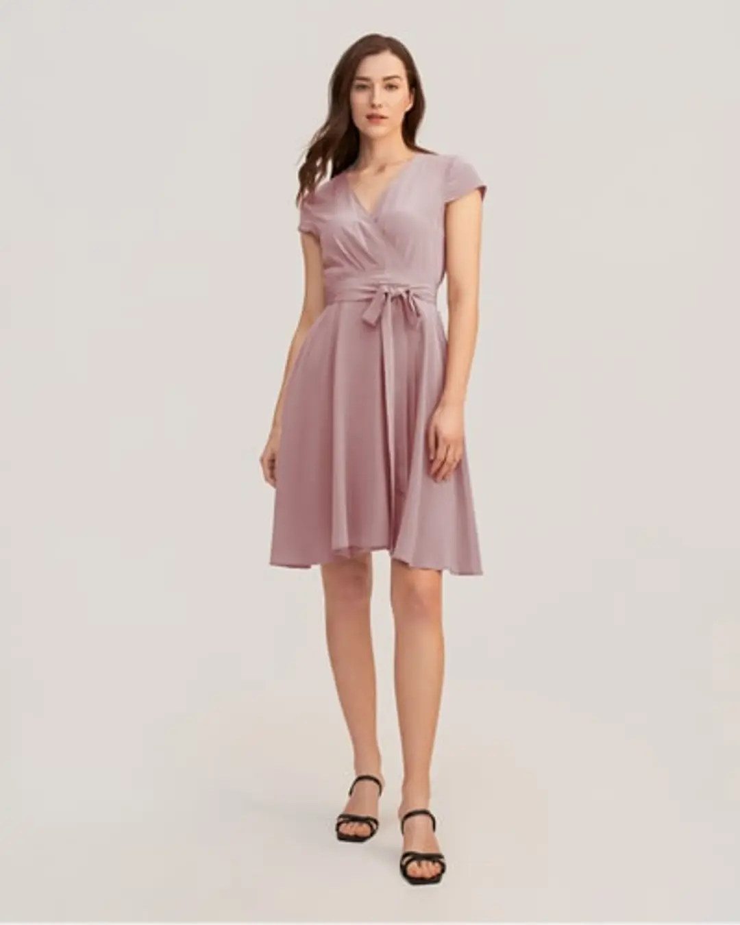 LILYSILK Robes De Soirée En Soie Femme Robe Portefeuille Ceinturée 100% Soie De Mûrier Respirant Super Léger Robe Bleu Marine XS