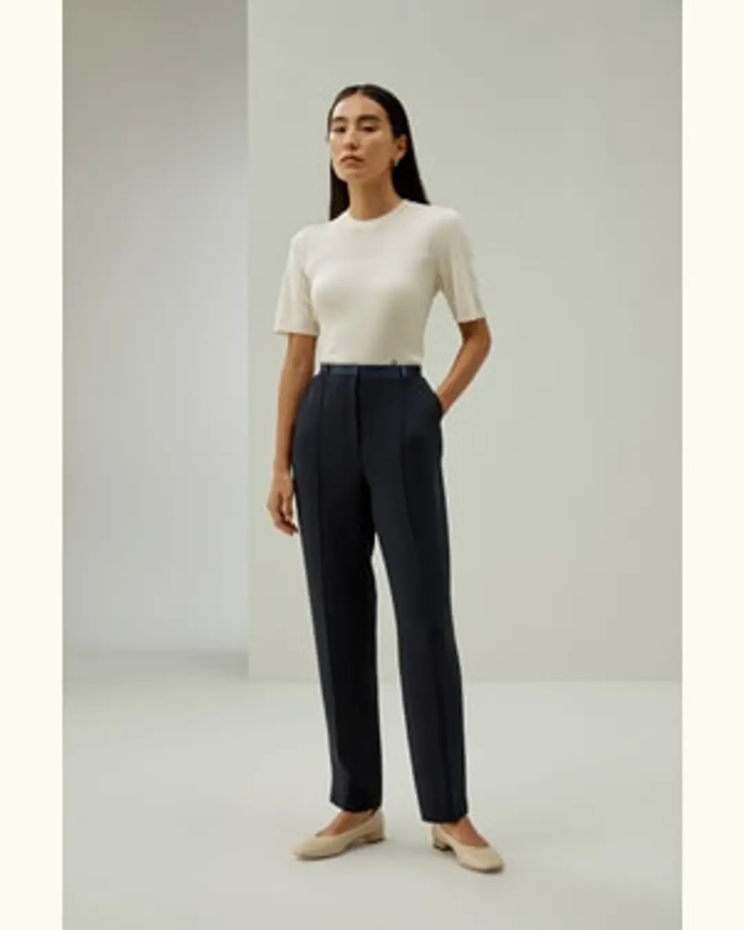 LILYSILK Pantalon En Soie Femme Harmonieusement Style Haut De Gamme Soie De Mûrier Facile À Assortir Les Essentiels De La Garde-Robe Bleu Minuit 44