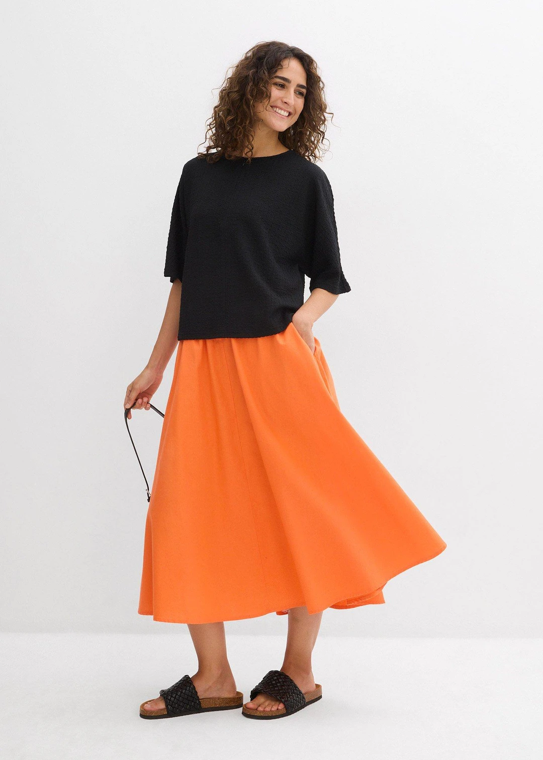 Jupe midi en lin majoritaire
