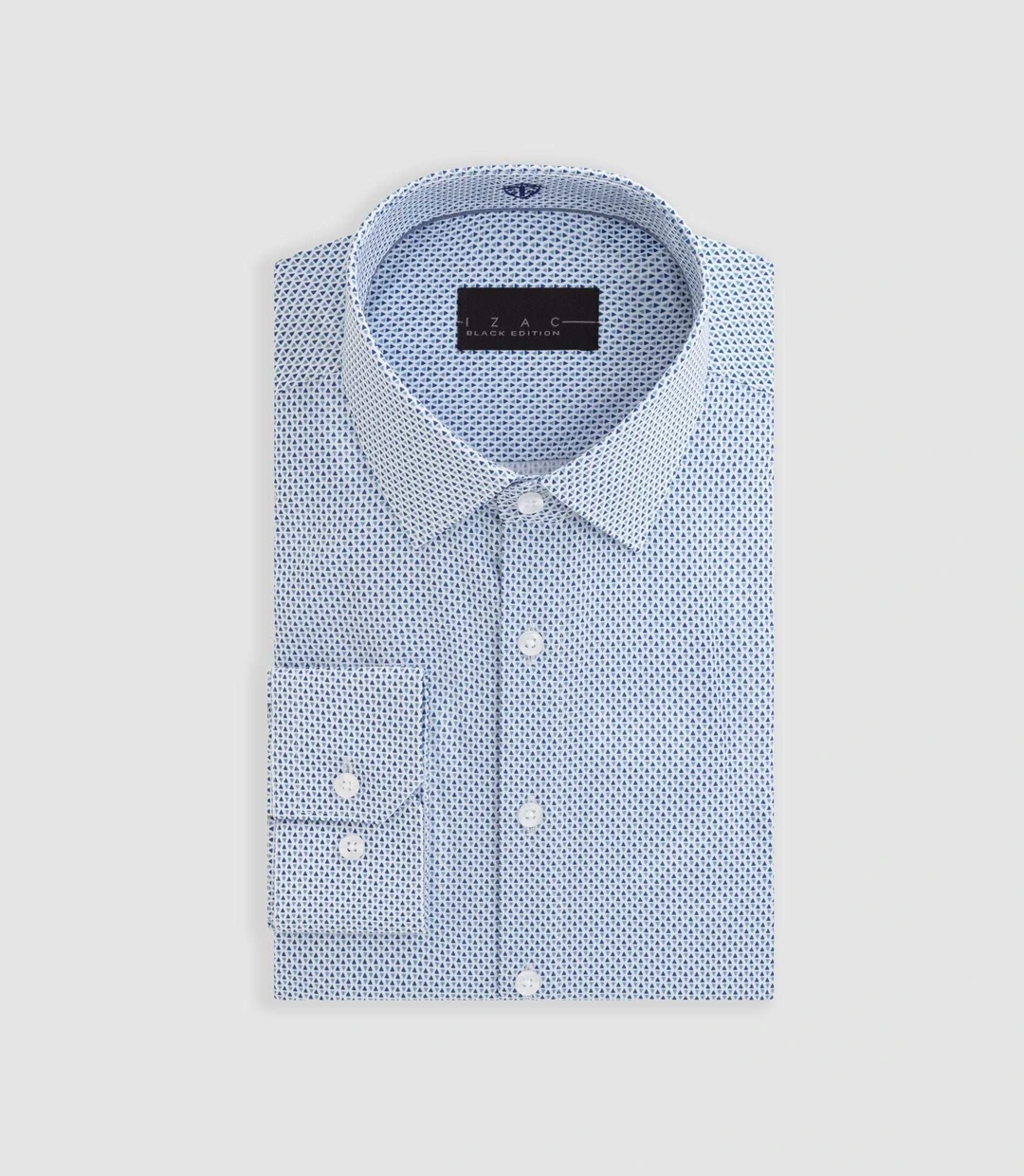 IZAC - Chemise à imprimé micro motif bleu ''Dang''