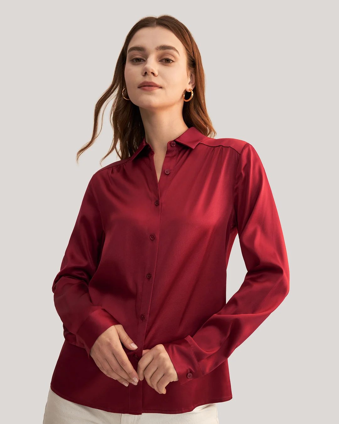 LILYSILK Chemisier En Soie De Mûrier Naturelle Manches Longues