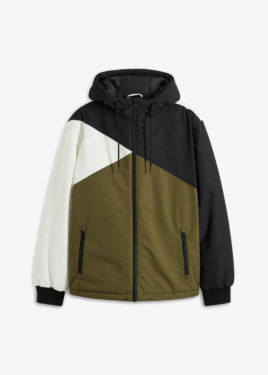 Veste d’hiver tricolore à capuche