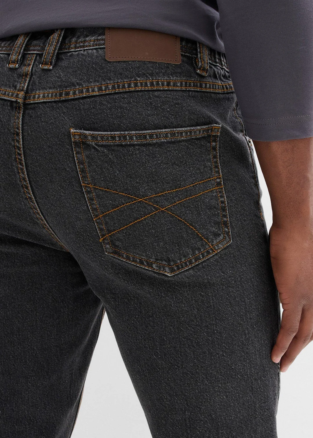 Jean droit classique, taille élastiquée - 3