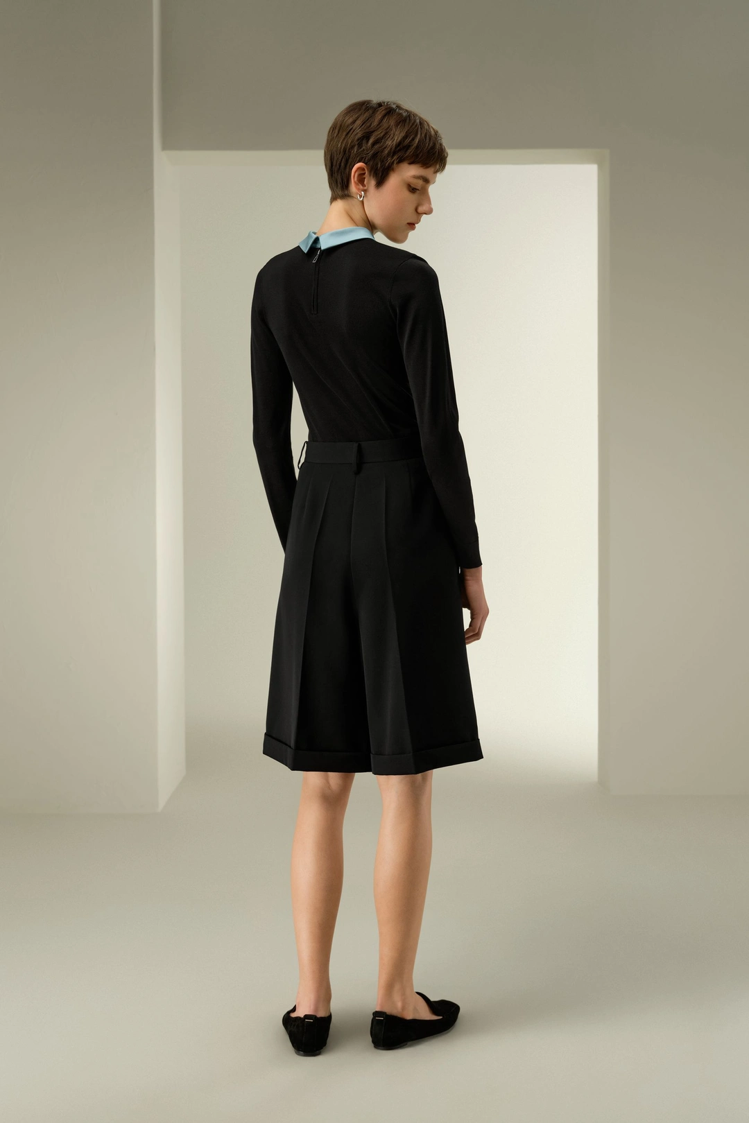 LILYSILK Short En Laine Convient Pour Un Look Décontracté Au Quotidien Laine Mérinos Et 100 % Soie Simple Et Classique Site Officiel Noir 48