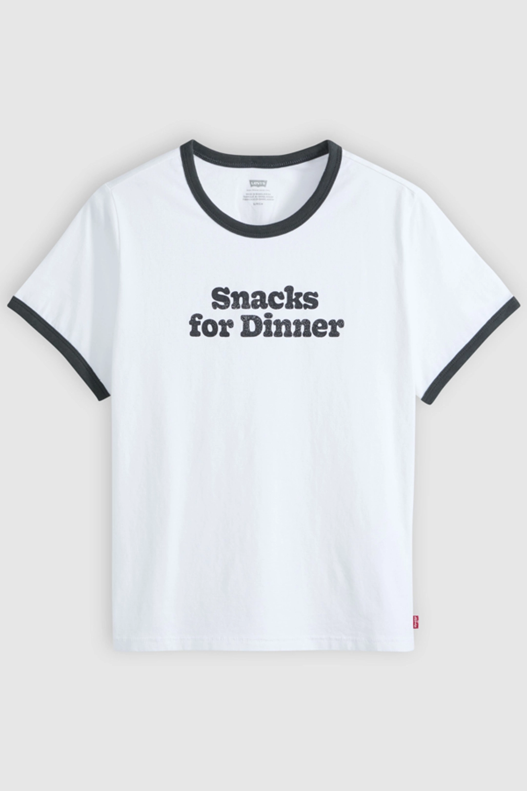 Levi's T Shirt Ringer Graphique Favorite - Femme - Blanc / Snacks For Dinner - XS
