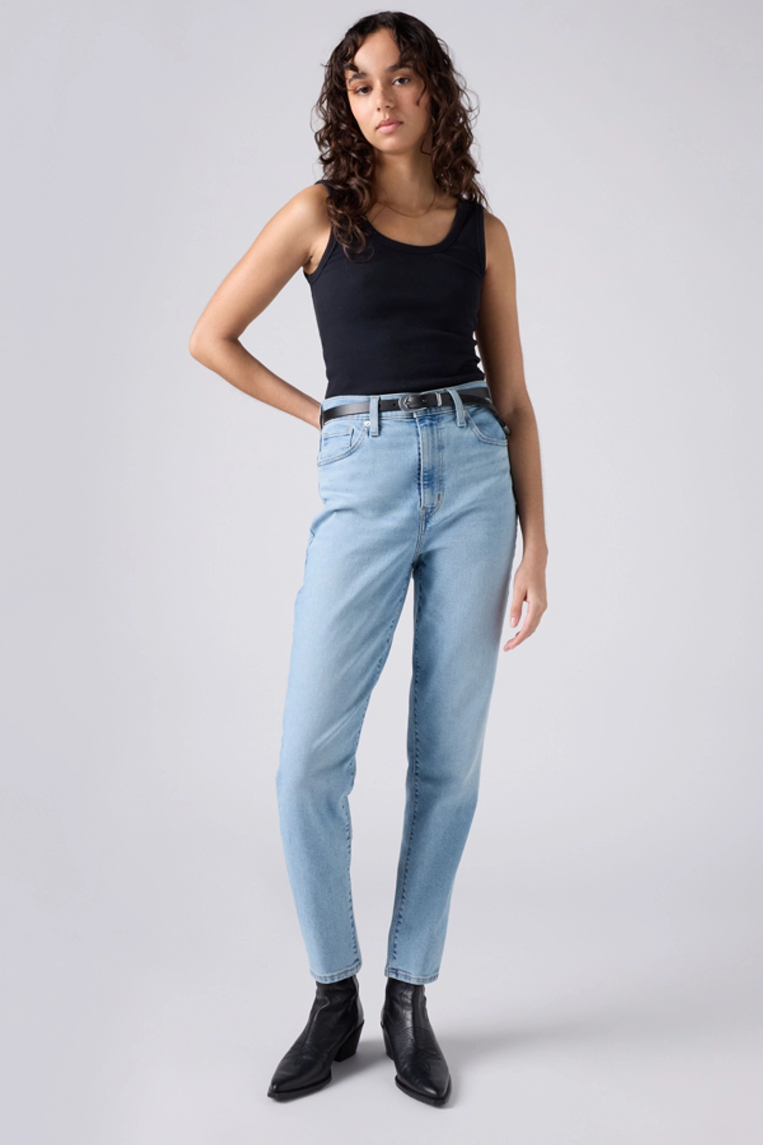Levi's Jean Mom Taille Haute - Femme - Bleu / Light Indigo Worn In - 32X29