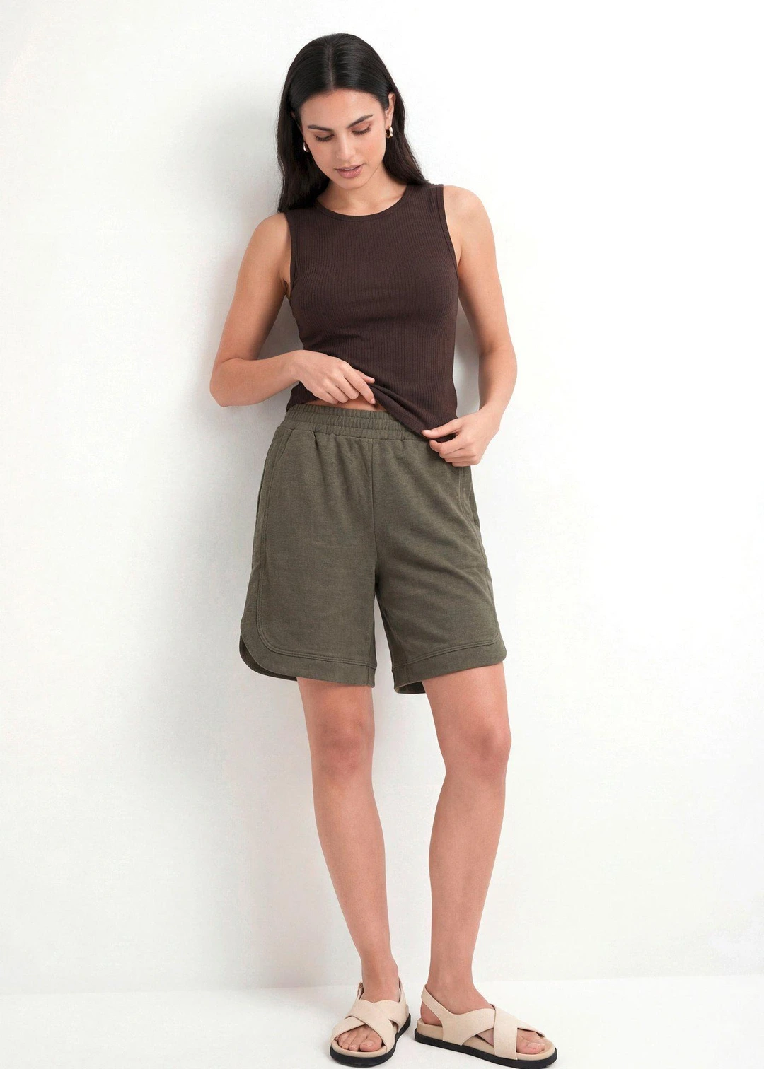 Short large en tissu sweat - 2