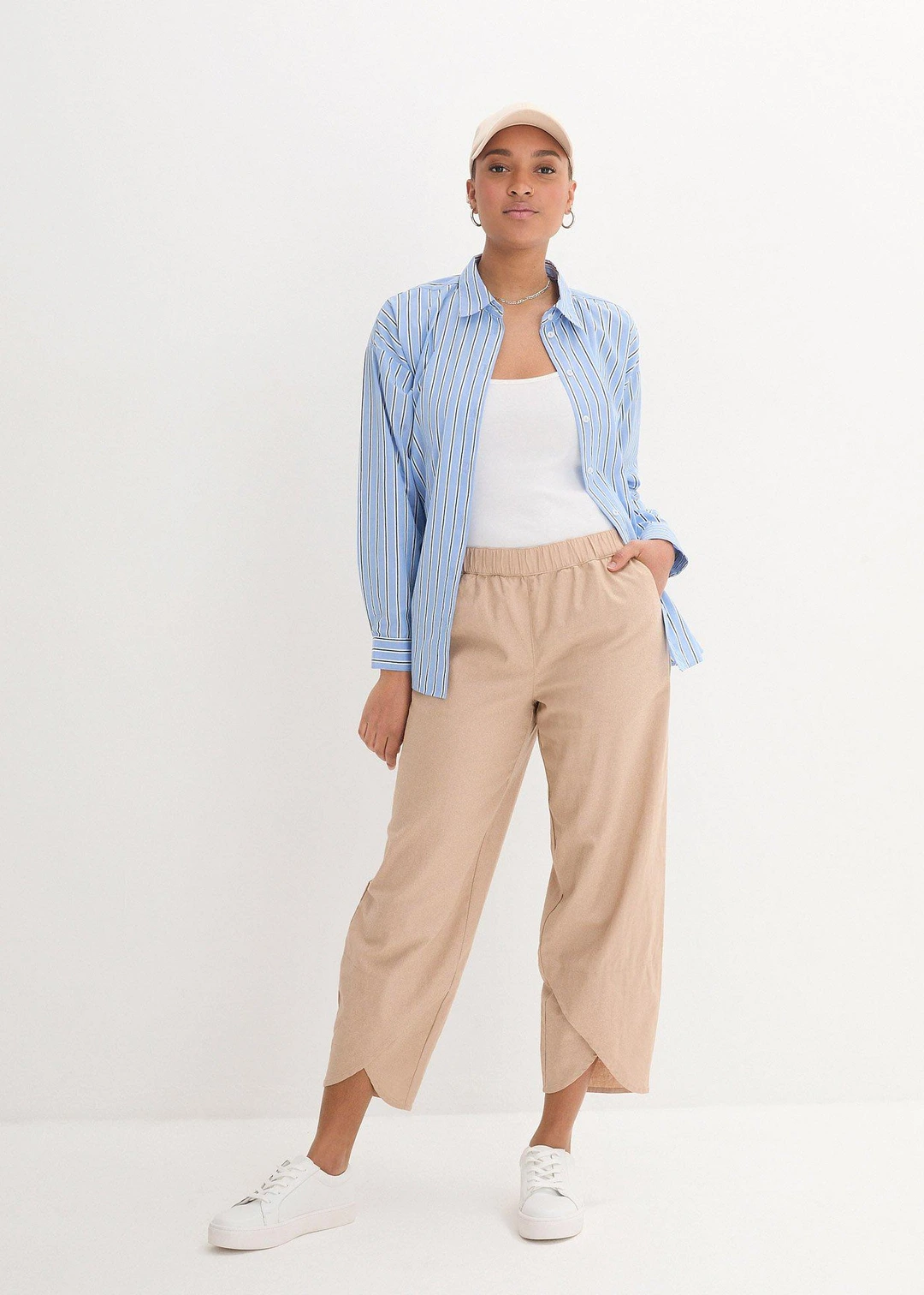 Pantalon 3/4 aérien en lin mélangé - 2
