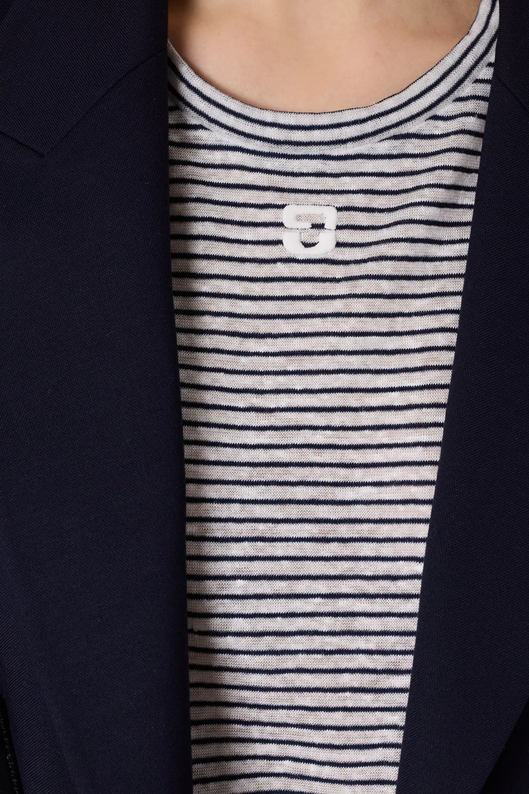 T-shirt rayé en lin et coton - MELVA - Marine - 3