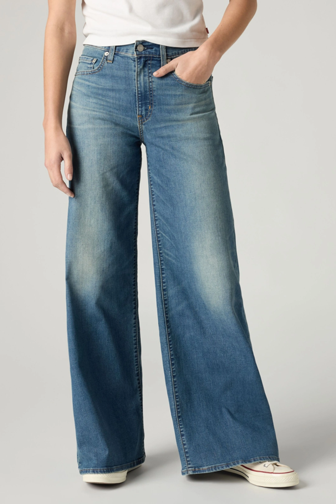 Levi's Jean 728 Taille Haute Wide Leg - Femme - Noir / Rodeo Princess - 34X30 - 2