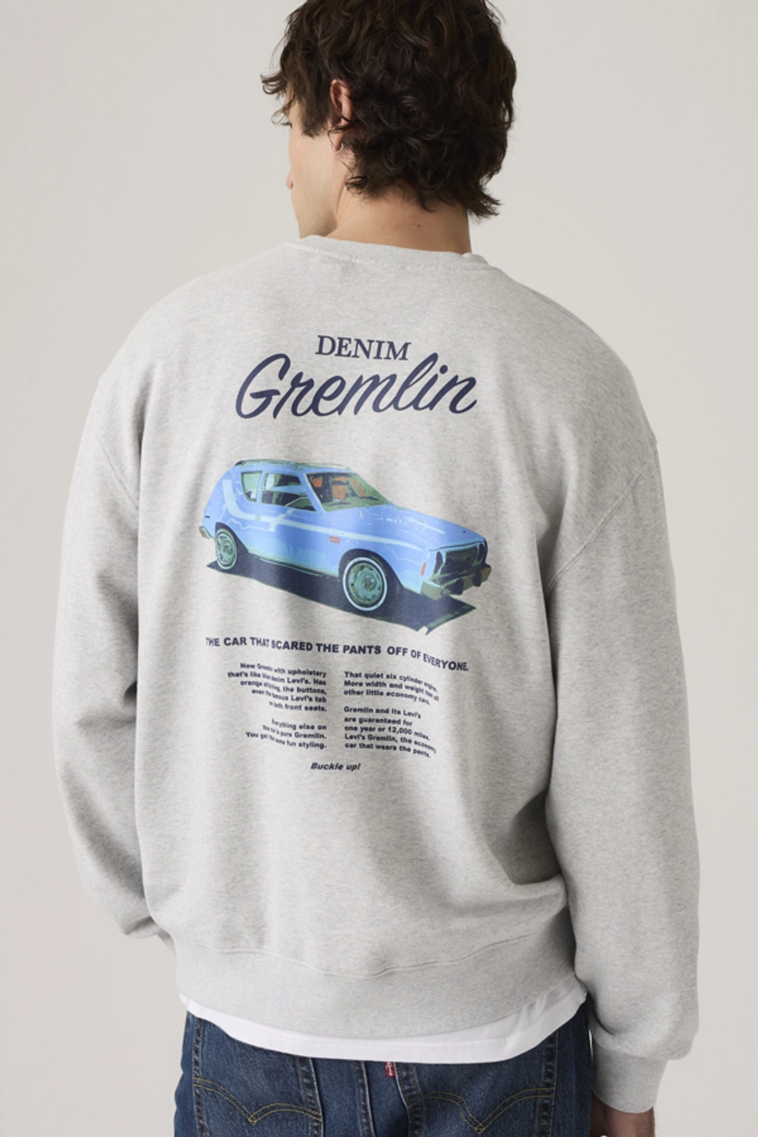 Levi's Sweat Shirt Col Rond Graphique Relaxed - Homme - Gris / Light Heather Grey - XL