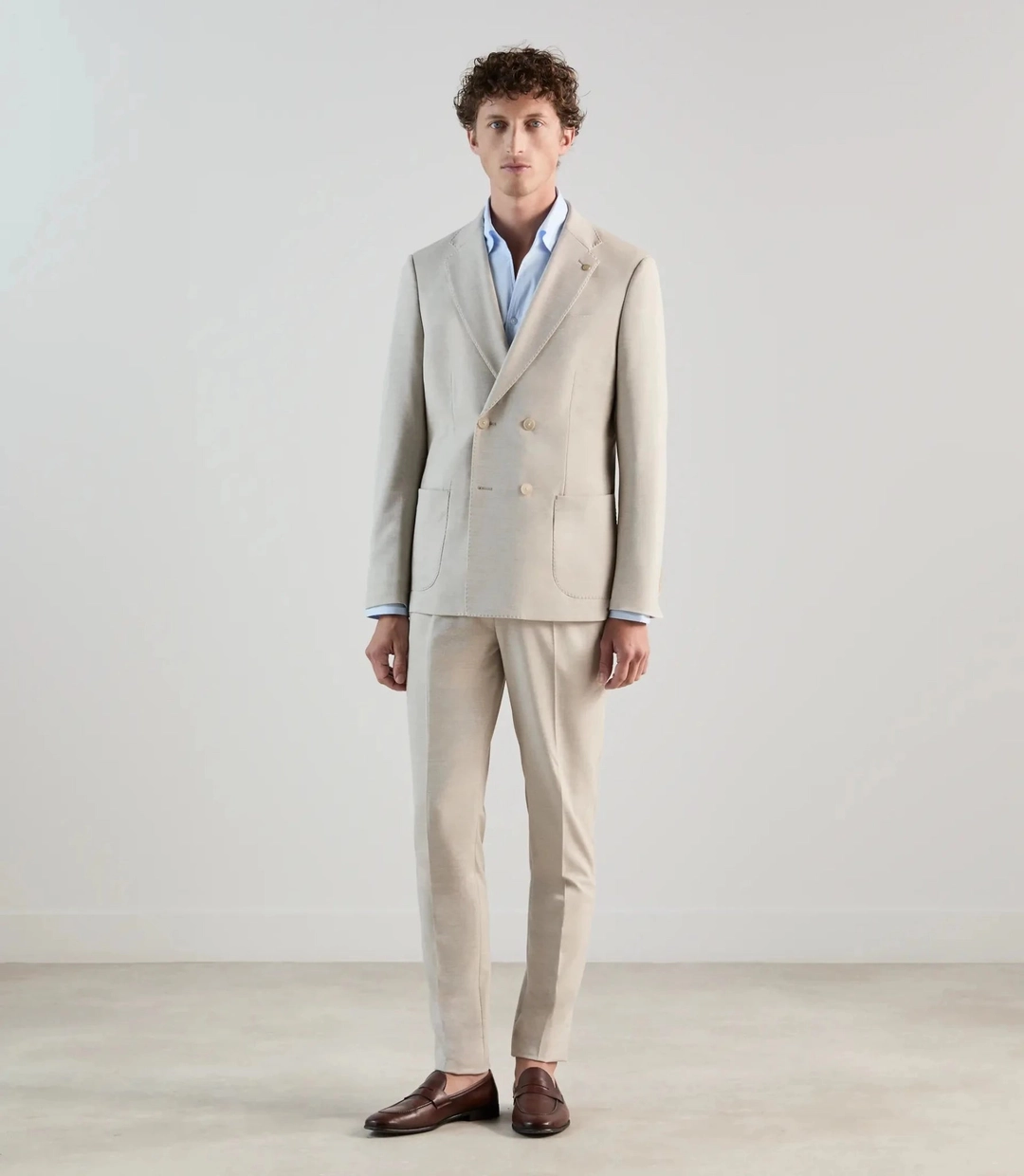 IZAC - Costume croisé beige