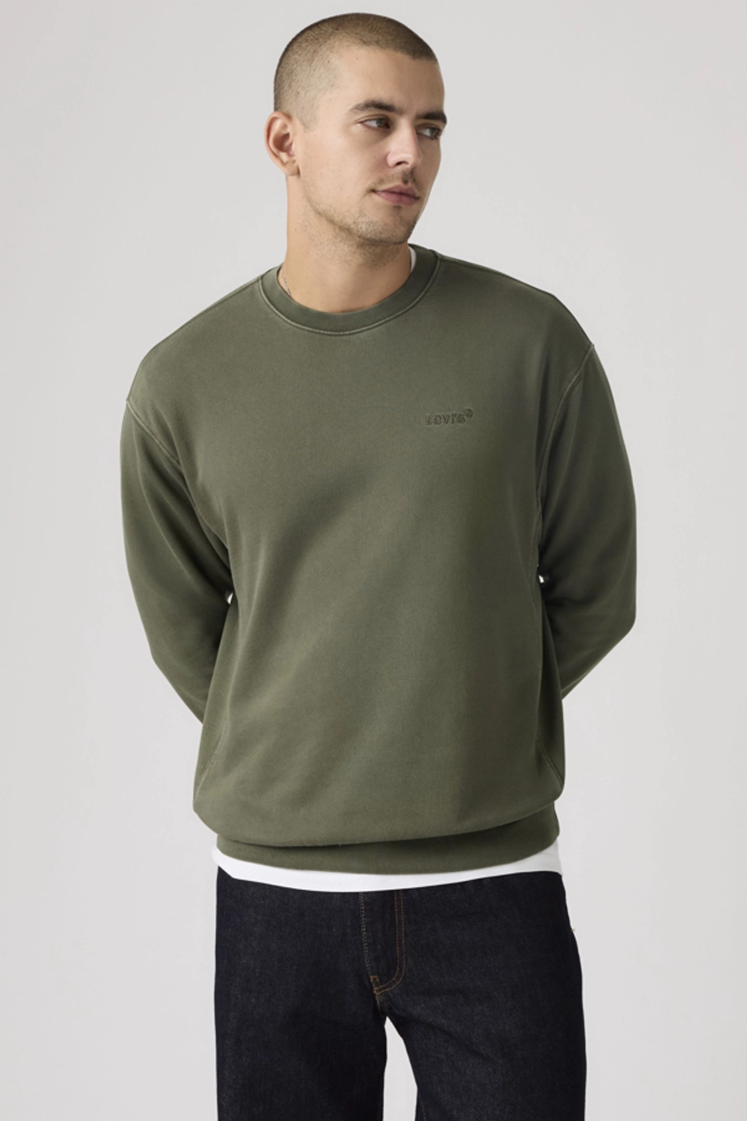 Levi's Sweat Shirt Col Rond Authentic - Homme - Marron / Garment Dye H225 Maitake Brown - M