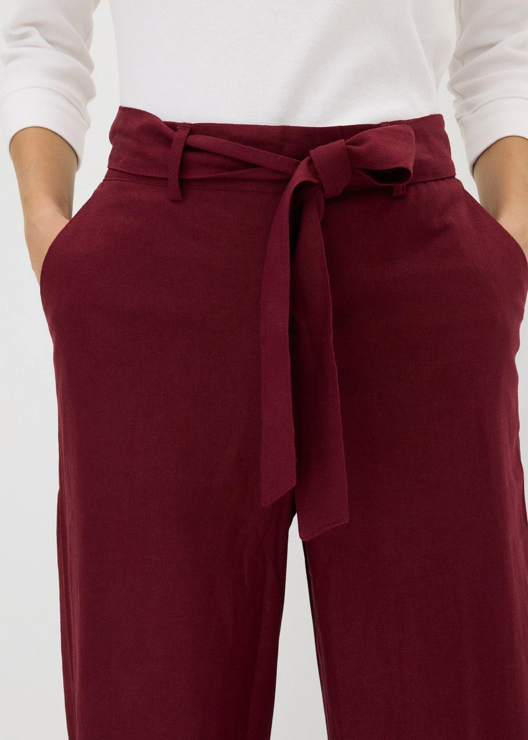 Pantalon large en lin mélangé - 3