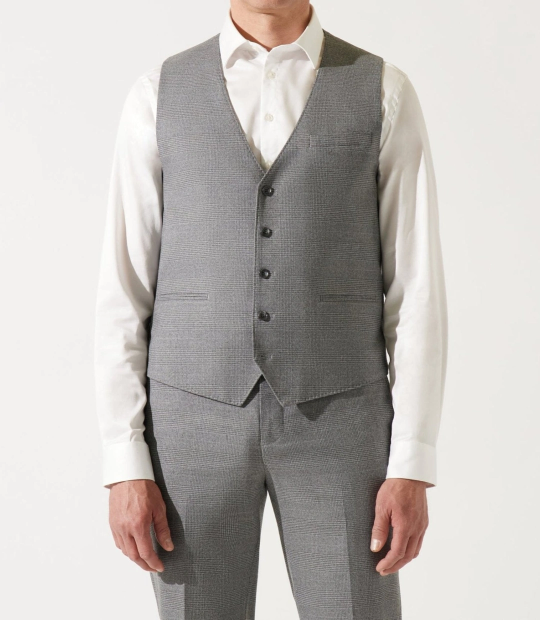 IZAC - Gilet de costume esprit prince de galles gris XFAGGIO