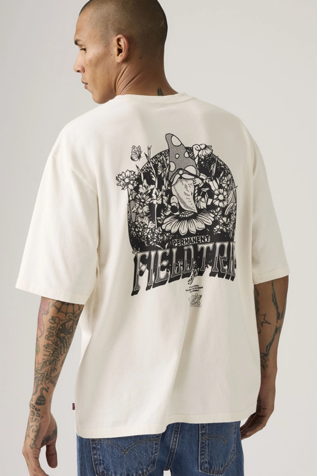 Levi's T Shirt Manche Mi Longue - Homme - Beige / Vintage Khaki - XL