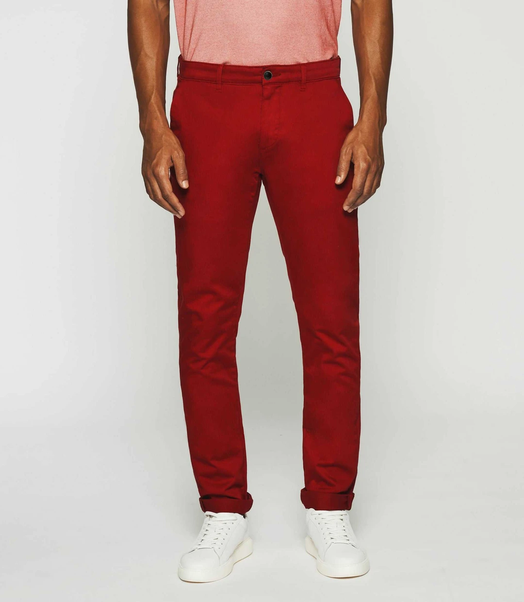 IZAC - Chino satin rouge