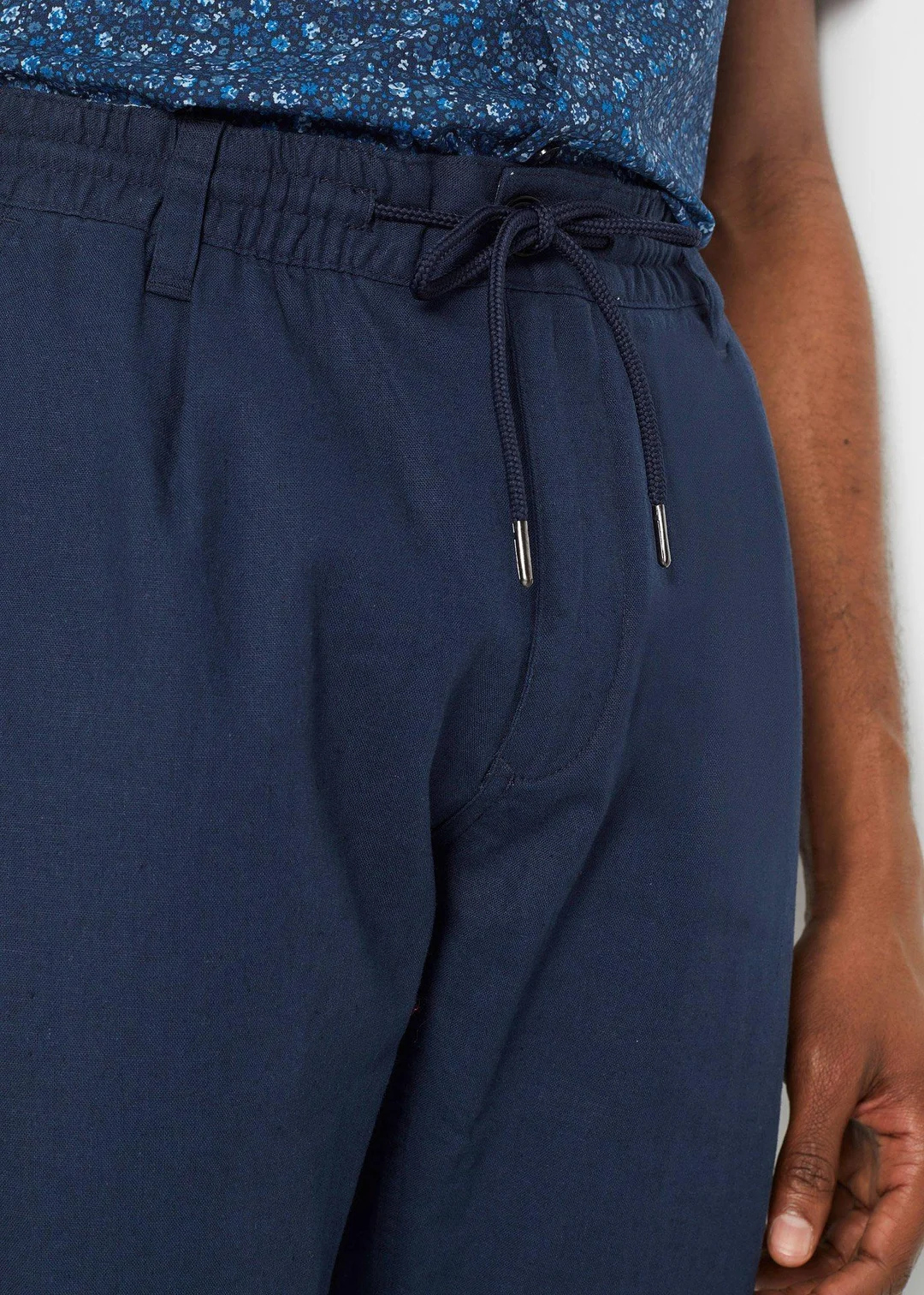 Pantalon jogger droit en lin mélangé, loose - 3