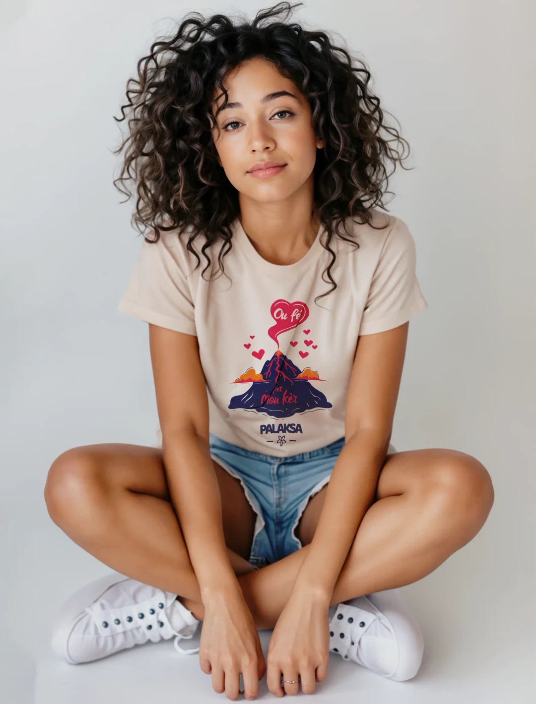 T-shirt Femme – Ou fé pet mon kèr – Saint Valentin, en Coton Bio Premium