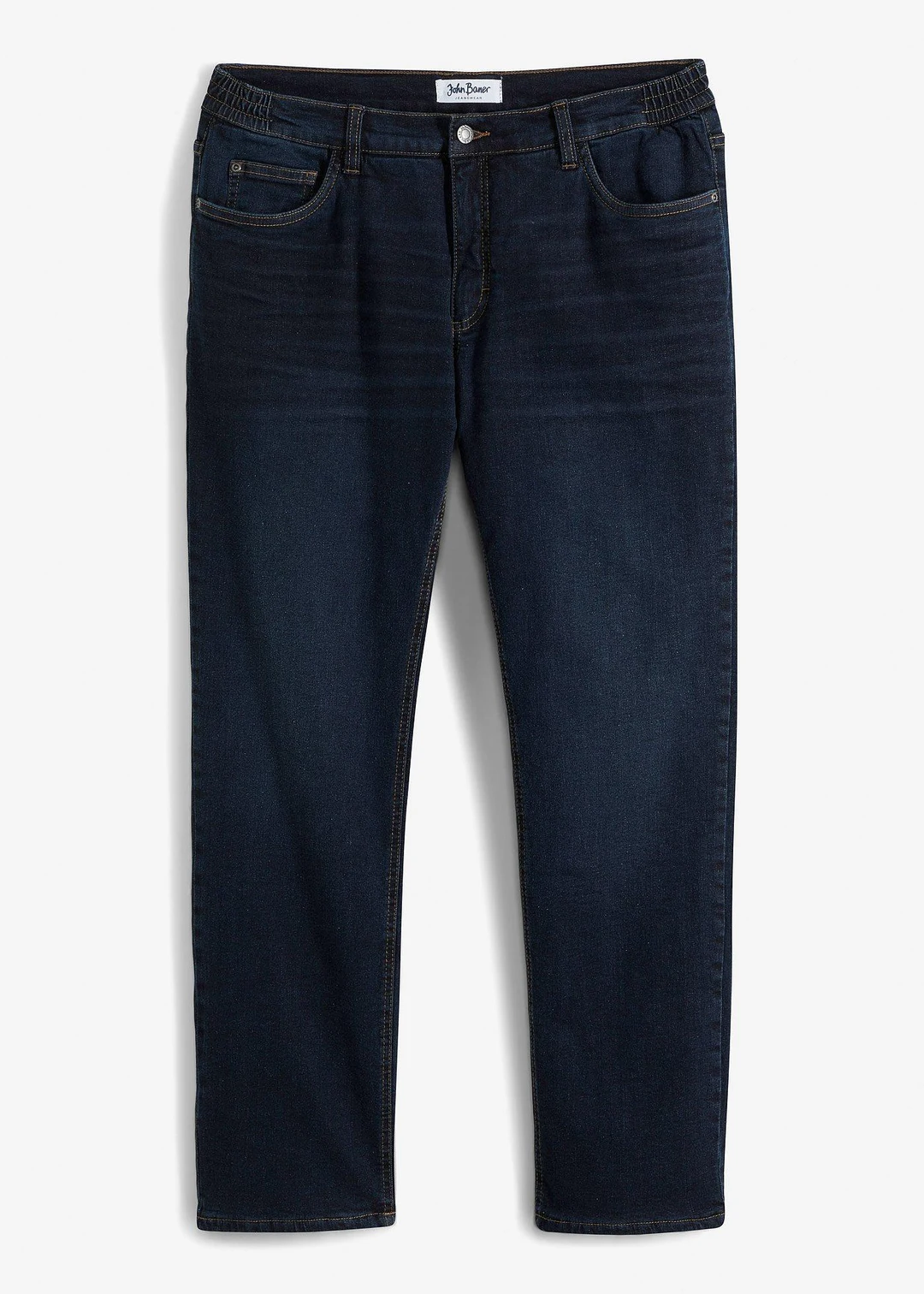 Jean extensible loose, taille élastiquée, doublure chaude, droit
