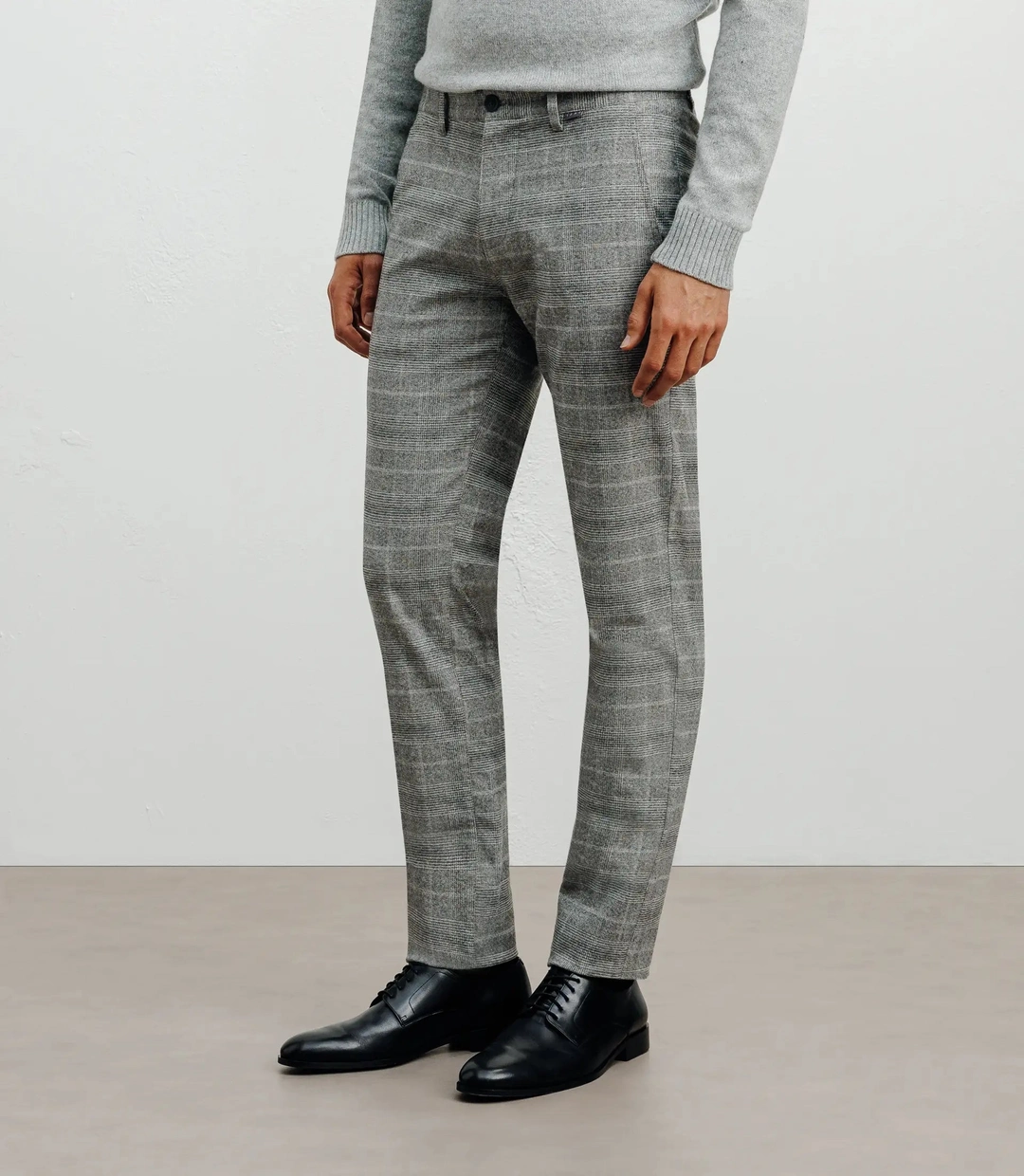 IZAC - Pantalon carreaux gris chiné