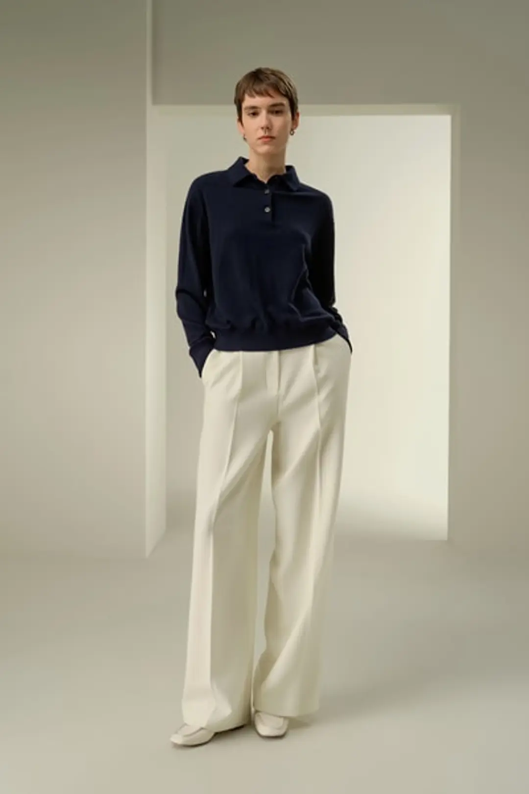 LILYSILK Polo Bébé Cachemire Femme Bleu Marine M - Doux, Léger & Respirant, Torsades Dos