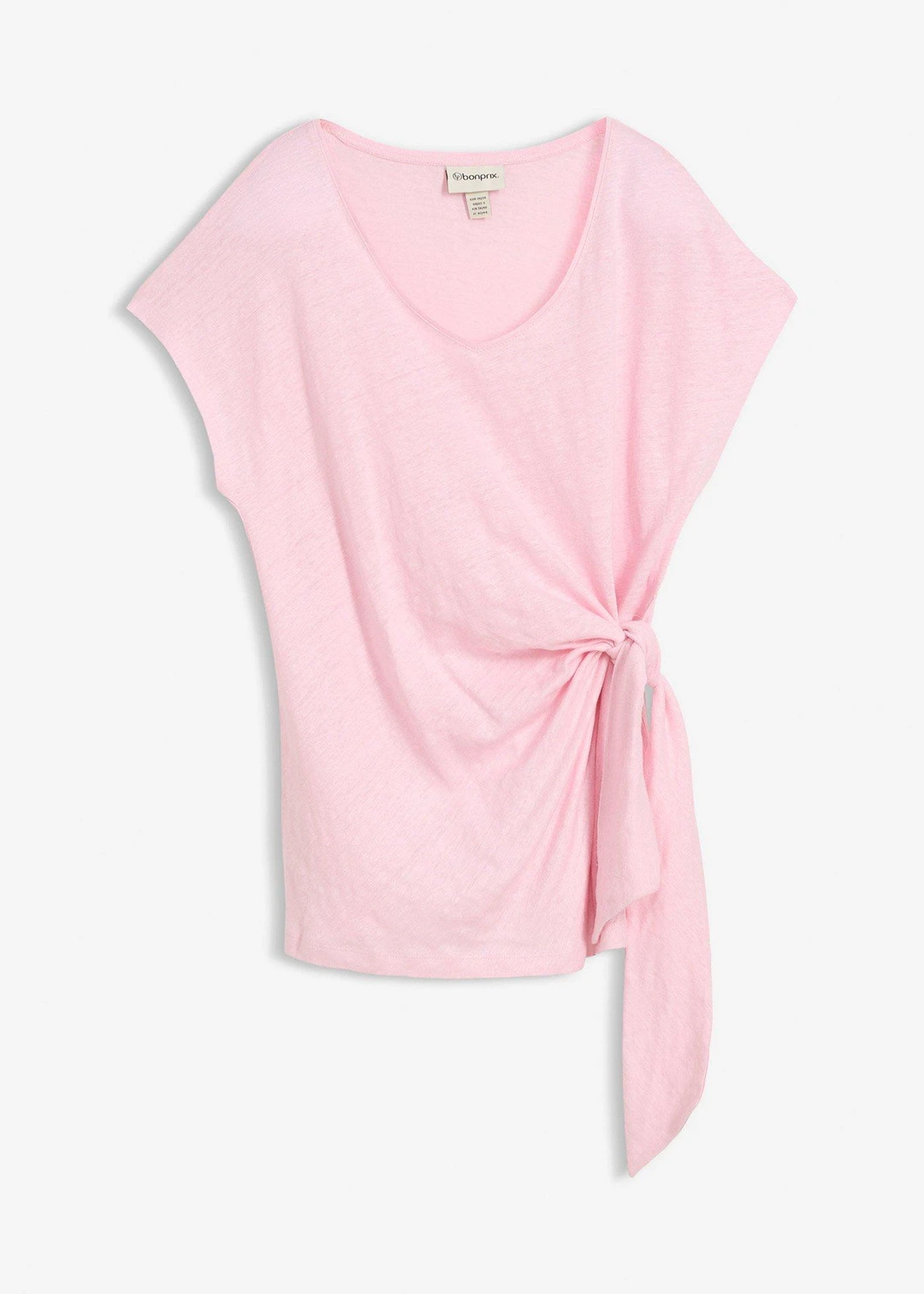 T-shirt cache-cœur, 100% lin