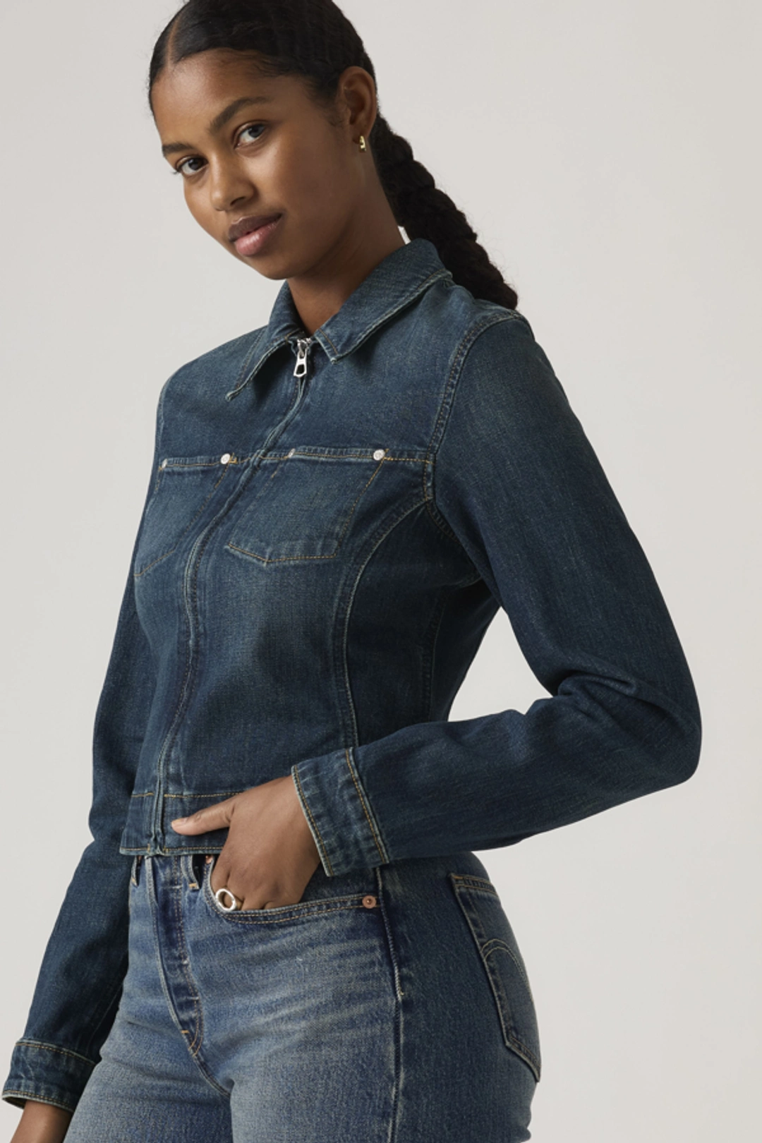 Levi's Veste Trucker Y2K Stretch Fitted - Femme - Bleu / Miners Business Fitted - XS