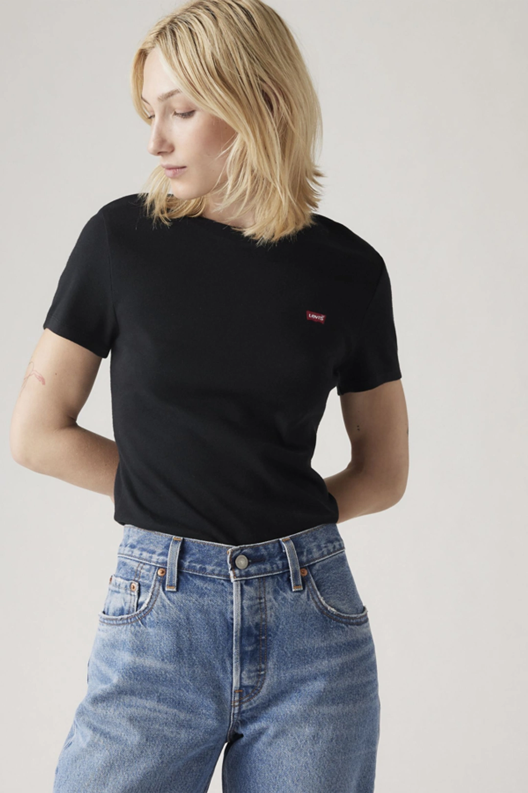 Levi's T Shirt Essential Housemark - Femme - Blanc / White + - XS