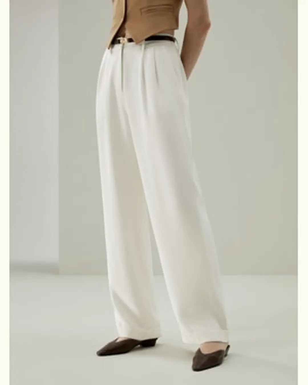 LILYSILK Pantalon Large Soie Pas Facile De Se Froisser 100% Soie De Mûrier Les Essentiels De La Garde-Robe Blanc Naturel Petite 42