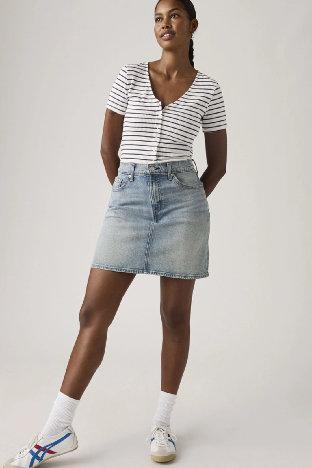 Levi's Jupe Mi Cuisse - Femme - Bleu / Blas Blas - 33