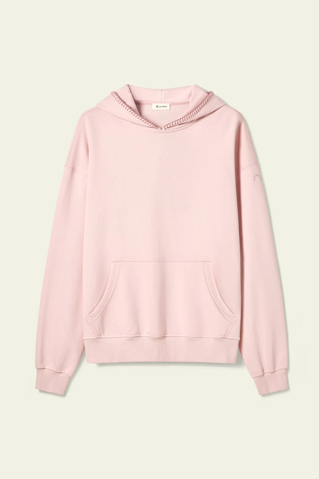 LILYSILK Sweat Seamflow Douceur Gris Chiné XS - SILKERRY Doux Respirant Oversize Capuche Femme