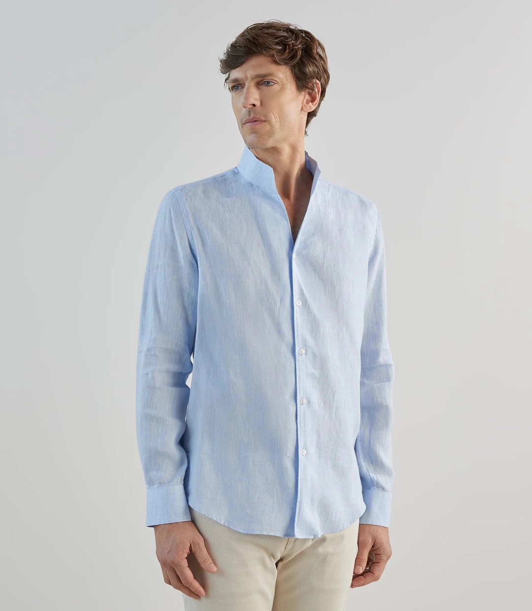 IZAC - Chemise 100% lin ciel