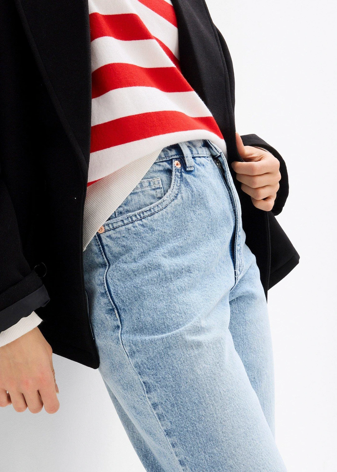 Jean mom taille haute, cropped - 3