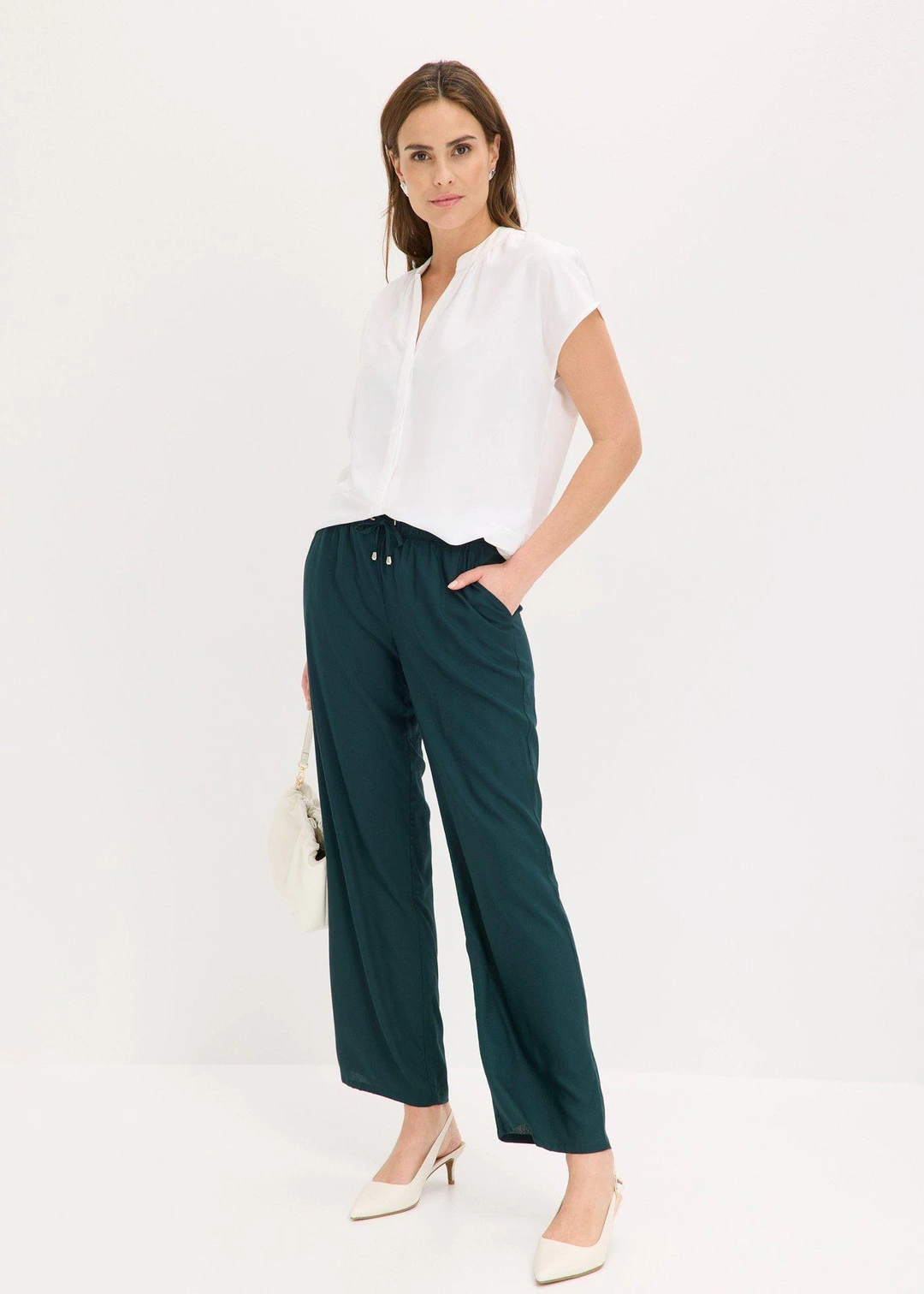 Pantalon à taille élastiquée en viscose - 2